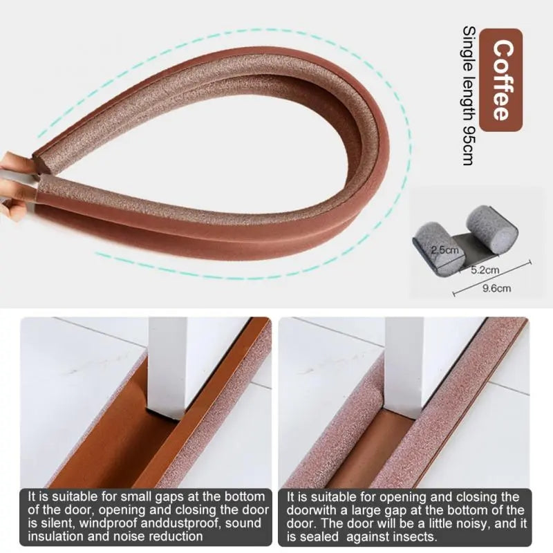 Tapón Sellador de Puerta Anticucarachas Negro