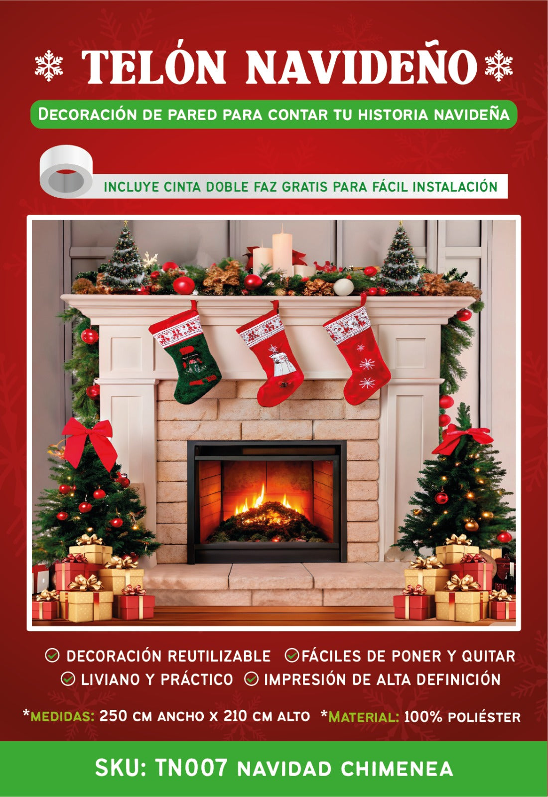 Black Friday Telón Navideño Decorativo
