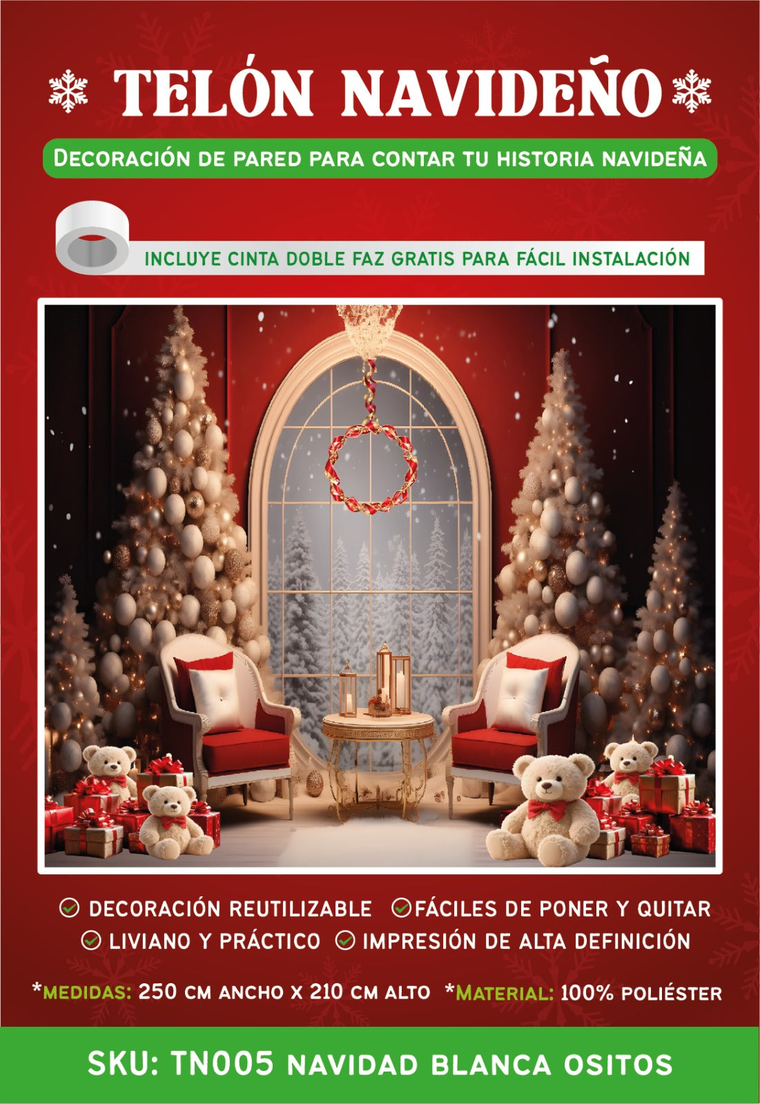 Black Friday Telón Navideño Decorativo